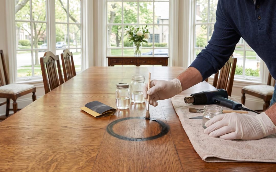 Black Watermark Repair on Wood Furniture in Highland Park, Dallas: When the Wood Itself Is Stained