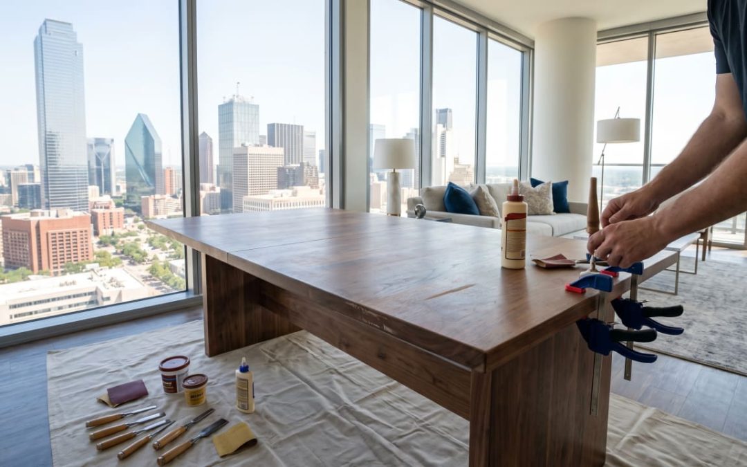 Loose Joints Twenty Floors Up: Wood Furniture Repair in Uptown Dallas